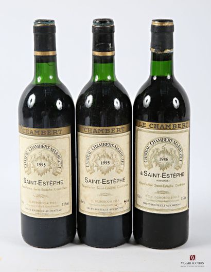 3 bottles Château CHAMBERT MARBUZET St Estèphe
	2...