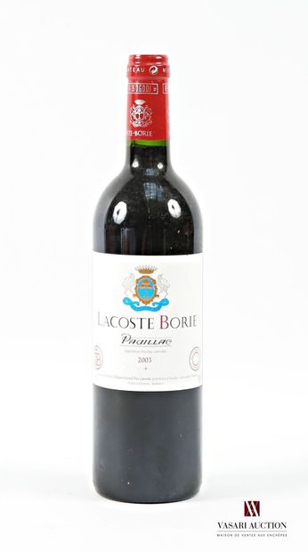 1 bottle LACOSTE BORIE Pauillac 2003
	Et....