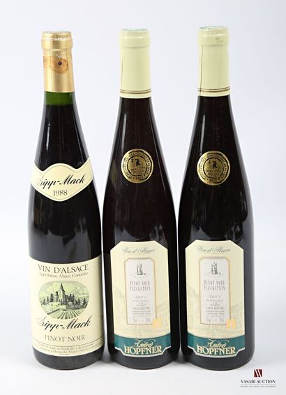 Lot of 3 bottles of Alsace red wine including...