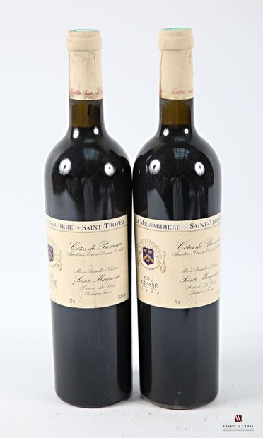 2 bottles CÔTES DE PROVENCE red CC La Messardière...