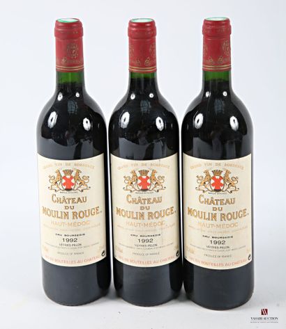 3 bottles Château du MOULIN ROUGE Haut Médoc...