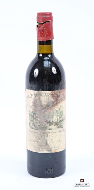 1 bottle Château CARBONNIEUX Graves GCC 1982
	Et....
