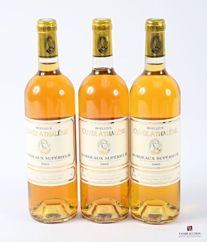 3 bottles CUVÉE ATHALÉSIE Bordeaux Sup 2005
	Et....