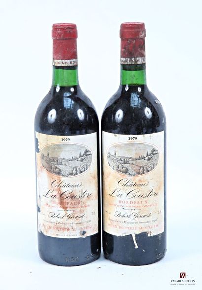 2 bottles Château LA COUSTÈRE Bordeaux 1979
	Et....