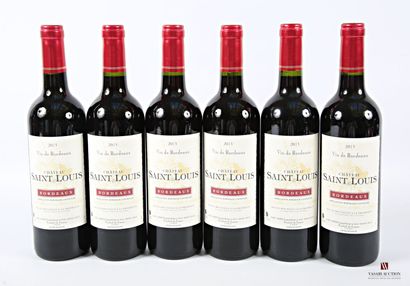 6 bottles Château SAINT LOUIS Bordeaux 2015
	Impeccable...