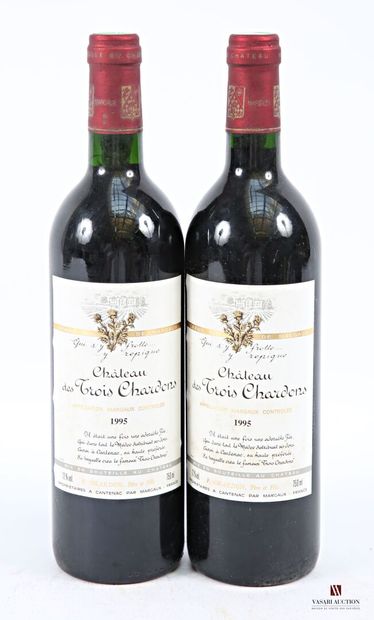 2 bottles Château des TROIS CHARDONS Margaux...