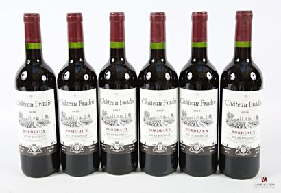 6 bottles Château FRADIN Bordeaux 2015
	St:...