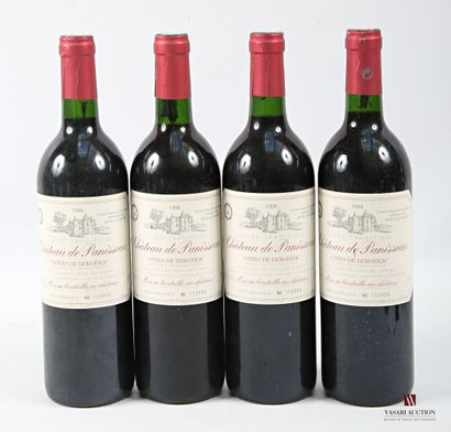4 bottles Château de PANISSEAU Côtes de Bergerac...