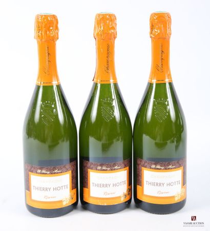 3 bottles Champagne THIERRY HOTTE Brut
	Impeccable...
