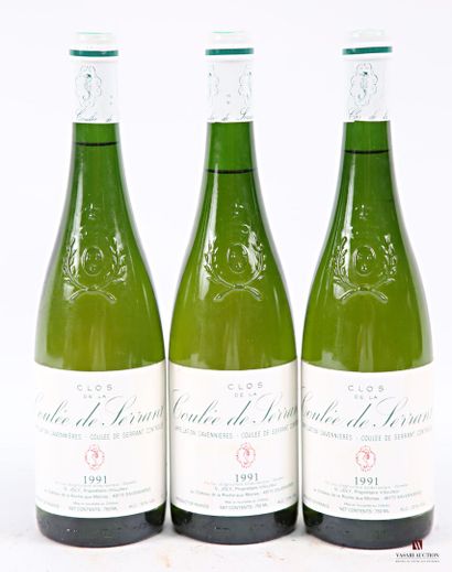 3 bottles SAVENNIÈRES Clos de la Coulée de...