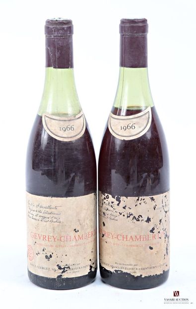 2 bottles GEVREY CHAMBERTIN mise Raoul Clerget...