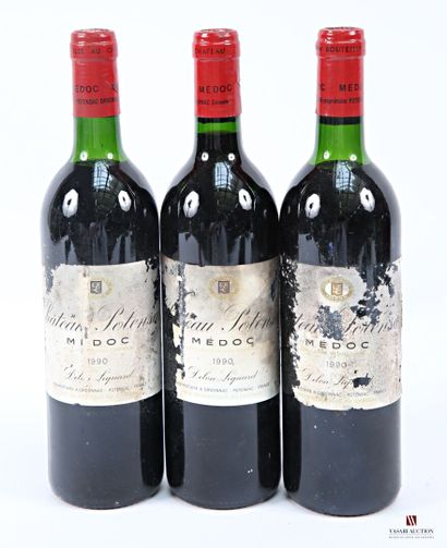 3 bottles Château POTENSAC Médoc 1990
	Et....