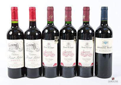 Lot of 6 blles including :
3 bottles Château...