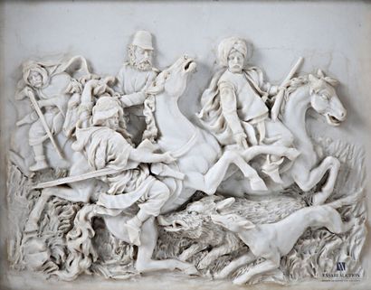 Cast stone plaque depicting a hunting scene
Plaque...