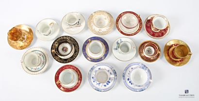 Collection of coffee cups including : a porcelain...