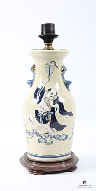ASIA Beige enameled porcelain baluster vase...