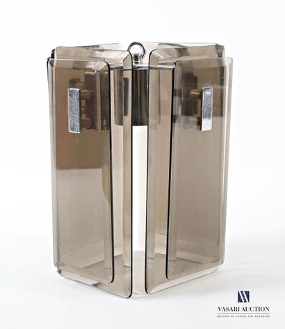 Hanging lamp in chrome-plated metal adorned...