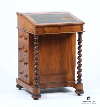 Davenport in natural wood and molded and...