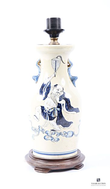 ASIA Beige enameled porcelain baluster vase...