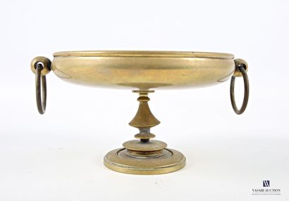 ASIA round gilded brass bowl on pedestal,...