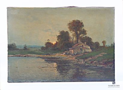 LORIN (19th century)
House by a pond
Oil...