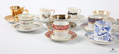 Collection of coffee cups including : a porcelain...