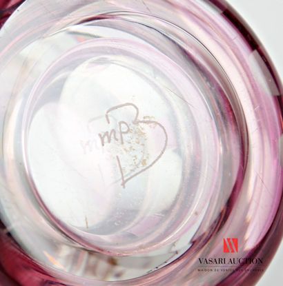 Bohemian crystal flared glass, cut and tinted...