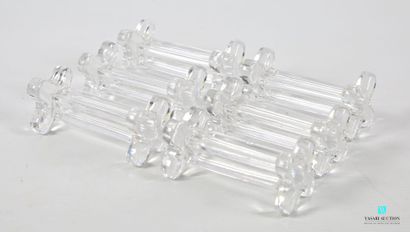 Suite of six molded glass knife-holders with...
