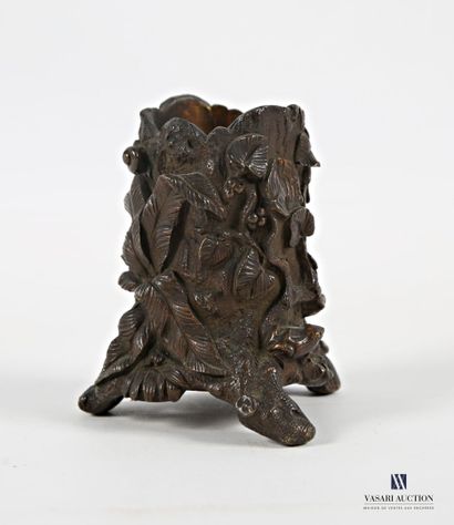 Lot including a bronze boar with black patina...