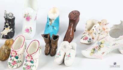 Lot of shoes in different materials (glass,...