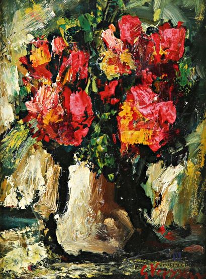 VASSEUR Georges (XX)
Bouquet de fleurs 
Oil...