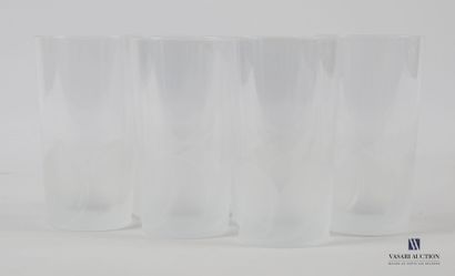 Suite of six orangeade glasses in partially...