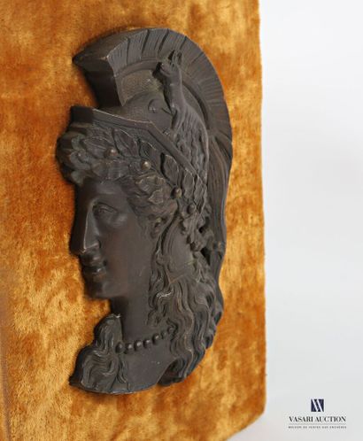 Regula plate with brown patina depicting...