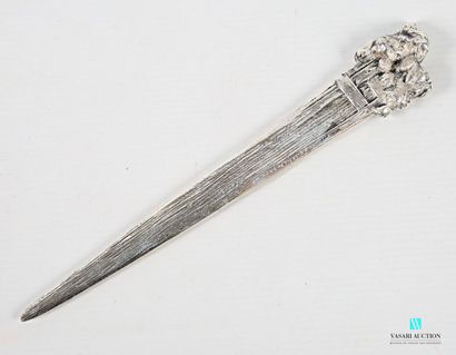 Silver-plated bronze paper-knife, the handle...