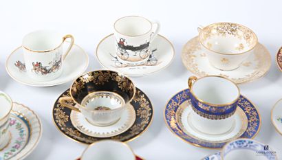 Collection of coffee cups including : a porcelain...