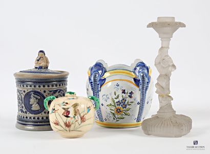 Lot comprising a polychrome-treated ceramic...