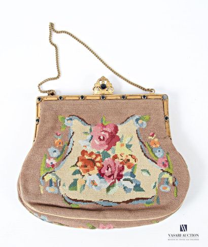 Minaudière in petit point, decorated with...