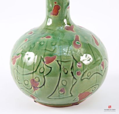 Earthenware ovoid soliflore vase, elongated...