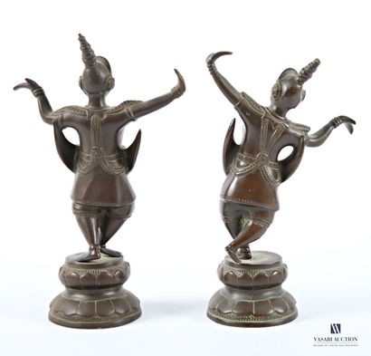 ASIA
Pair of dancing women in copper alloy
Height...