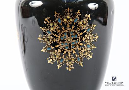 Kerosene lamp, the shaft in blue kiln porcelain...