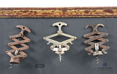 Frame with six corkscrews in metal and chromed...