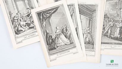 Set of 46 engraved vignettes illustrating...