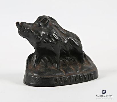 Lot including a bronze boar with black patina...