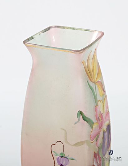 Baluster-shaped vase with square sections...