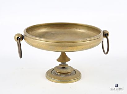 ASIA round gilded brass bowl on pedestal,...