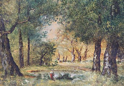 DECHARME (20th century) 
Forest landscape...
