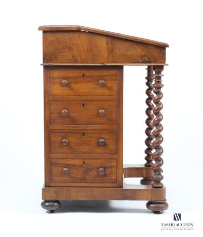 Davenport in natural wood and molded and...
