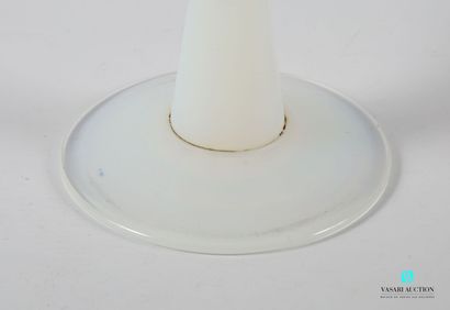 Opaline glass ovoid bowl on pedestal, with...
