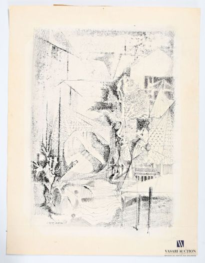 CASTAY-LASSERRE J. 
Imaginary landscape 
Ink...