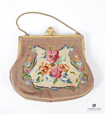 Minaudière in petit point, decorated with...